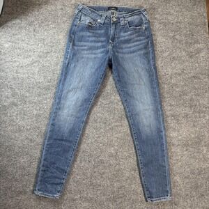 True Religion Halle Jeans Womens 29 Blue Medium Wash Mid Rise Super Skinny